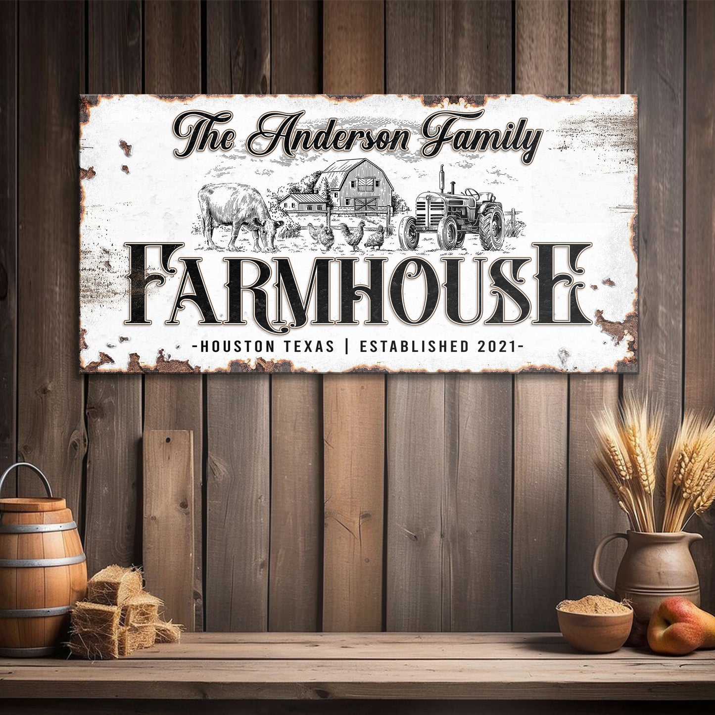 Personalized Farmhouse Sign III - Image by Tailored Canvases