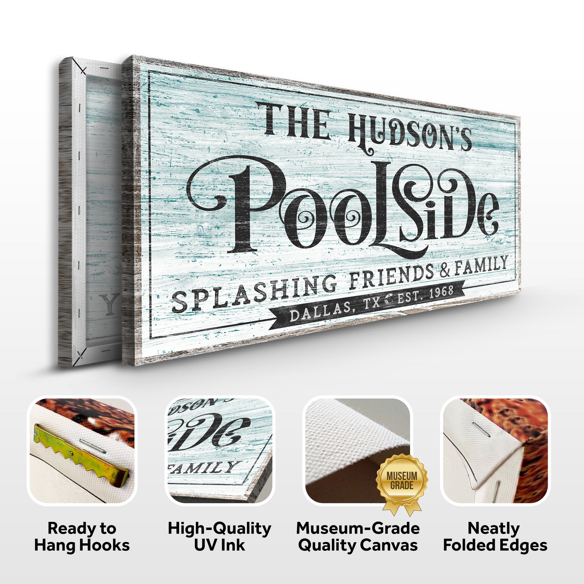 Personalized Poolside Sign - Image by Tailored Canvases