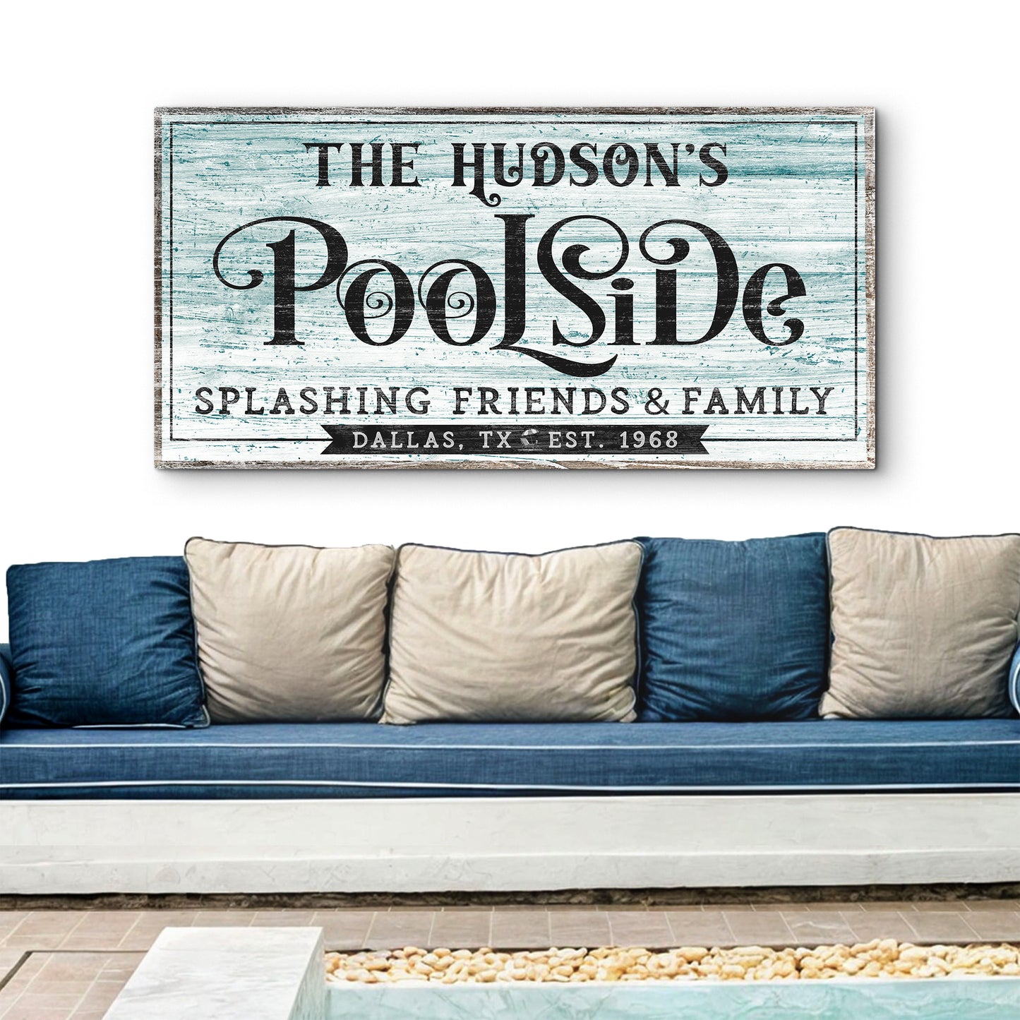 Personalized Poolside Sign - Image by Tailored Canvases