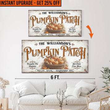 Upgrade Your 48x24 Inches 'Pumpkin Patch II' Canvas To 60x30 Inches Canvas