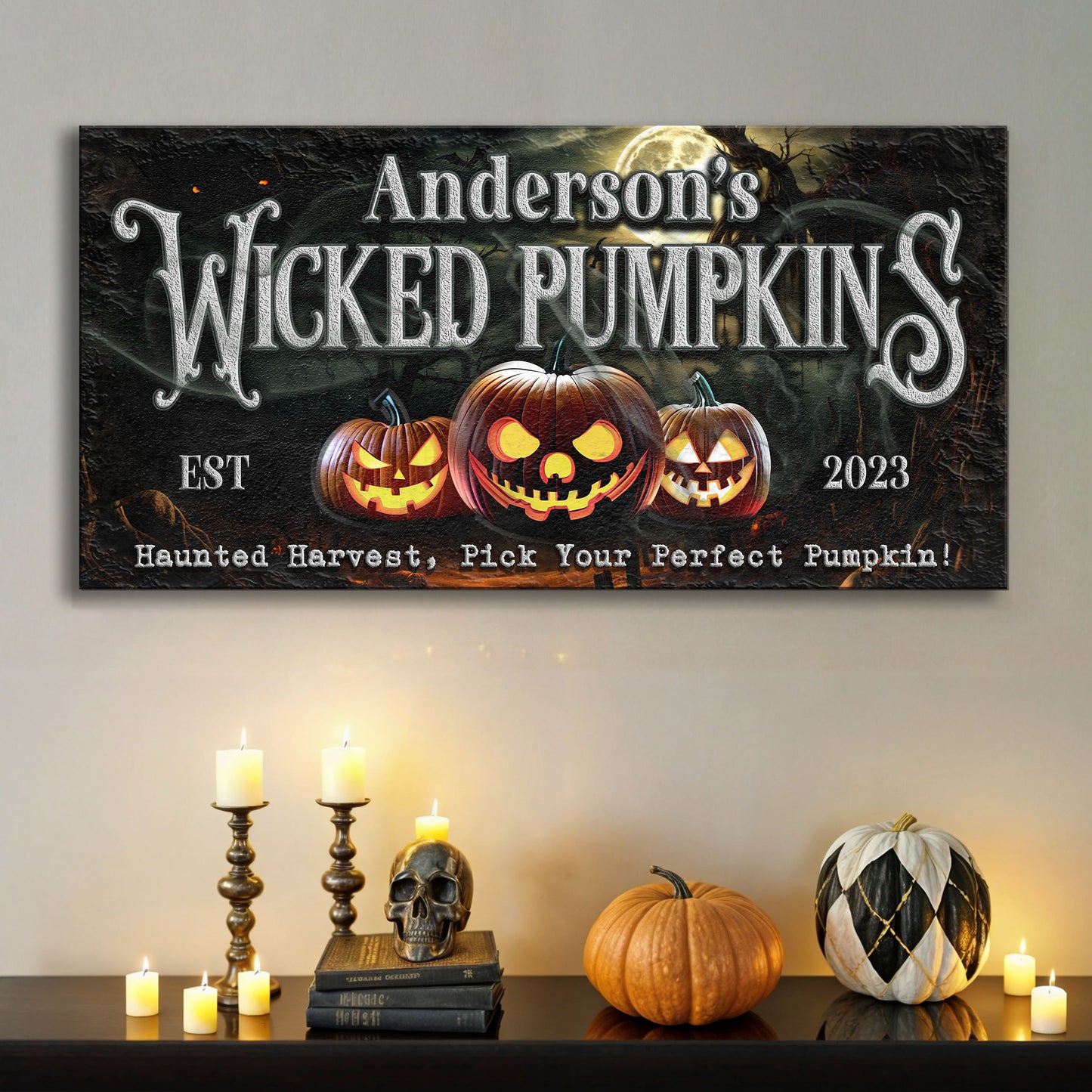 Wicked Pumpkins Halloween Sign