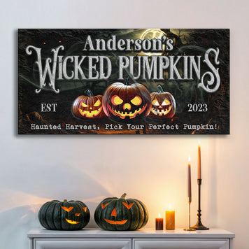 Wicked Pumpkins Halloween Sign