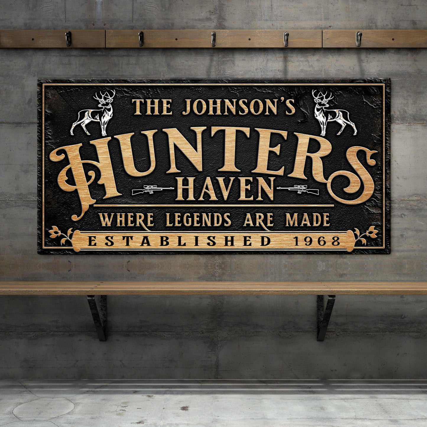 Personalized Hunters Haven Family Sign II