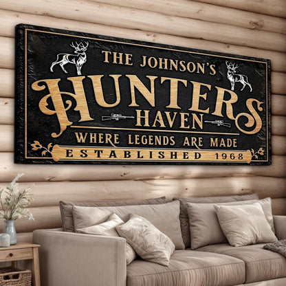 Personalized Hunters Haven Family Sign II