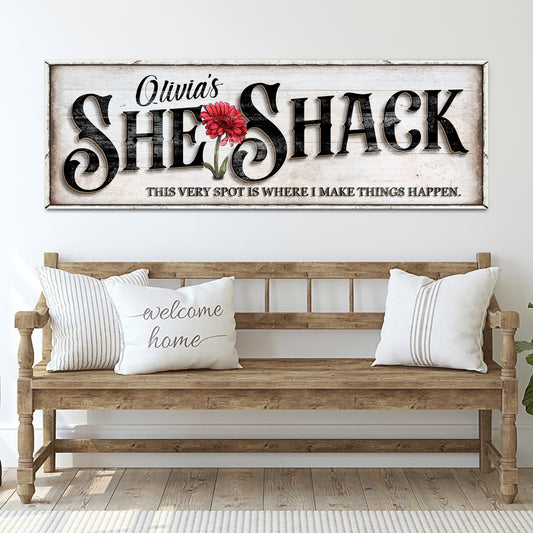 Personalized She Shed Sign XVI