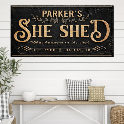 Personalized She Shed Sign XX