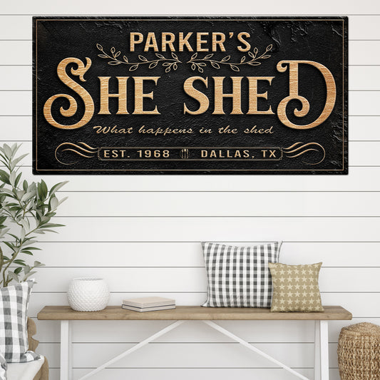 Personalized She Shed Sign XX