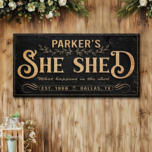 Personalized She Shed Sign XX