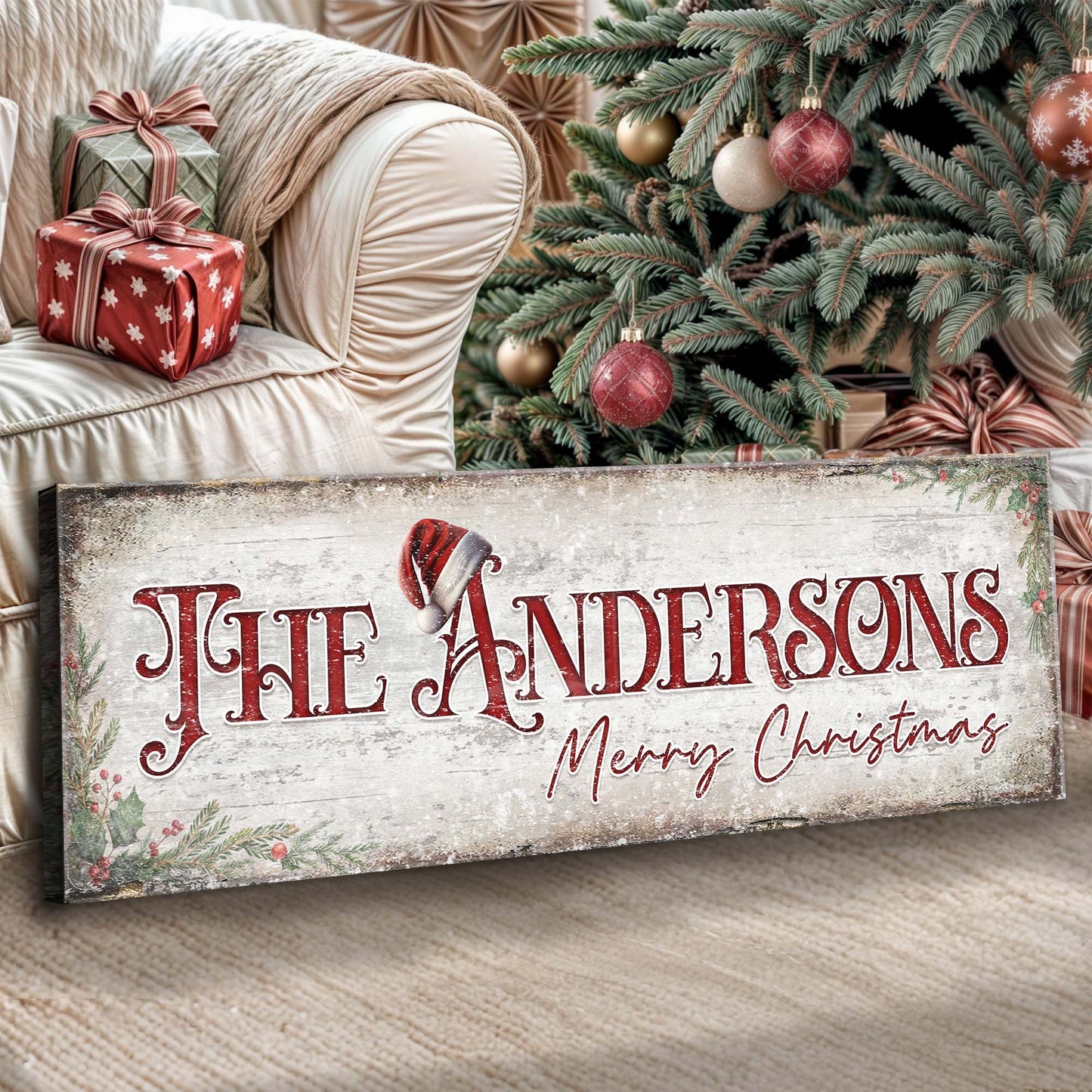 Christmas Family Name Sign II - Image by Tailored Canvases