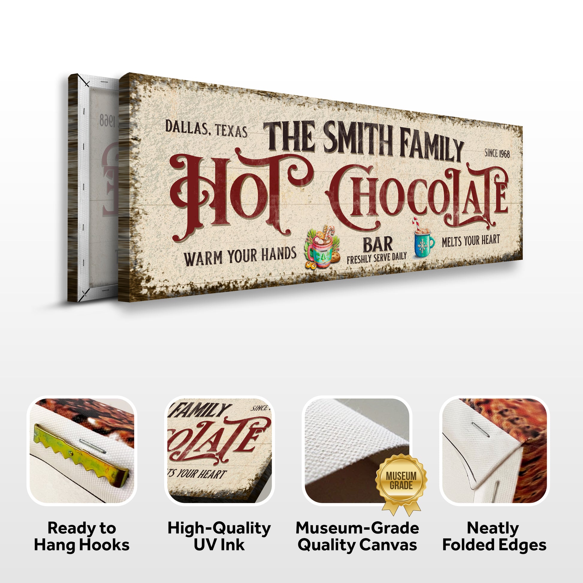 Hot Chocolate Christmas Bar Sign - Image by Tailored Canvases