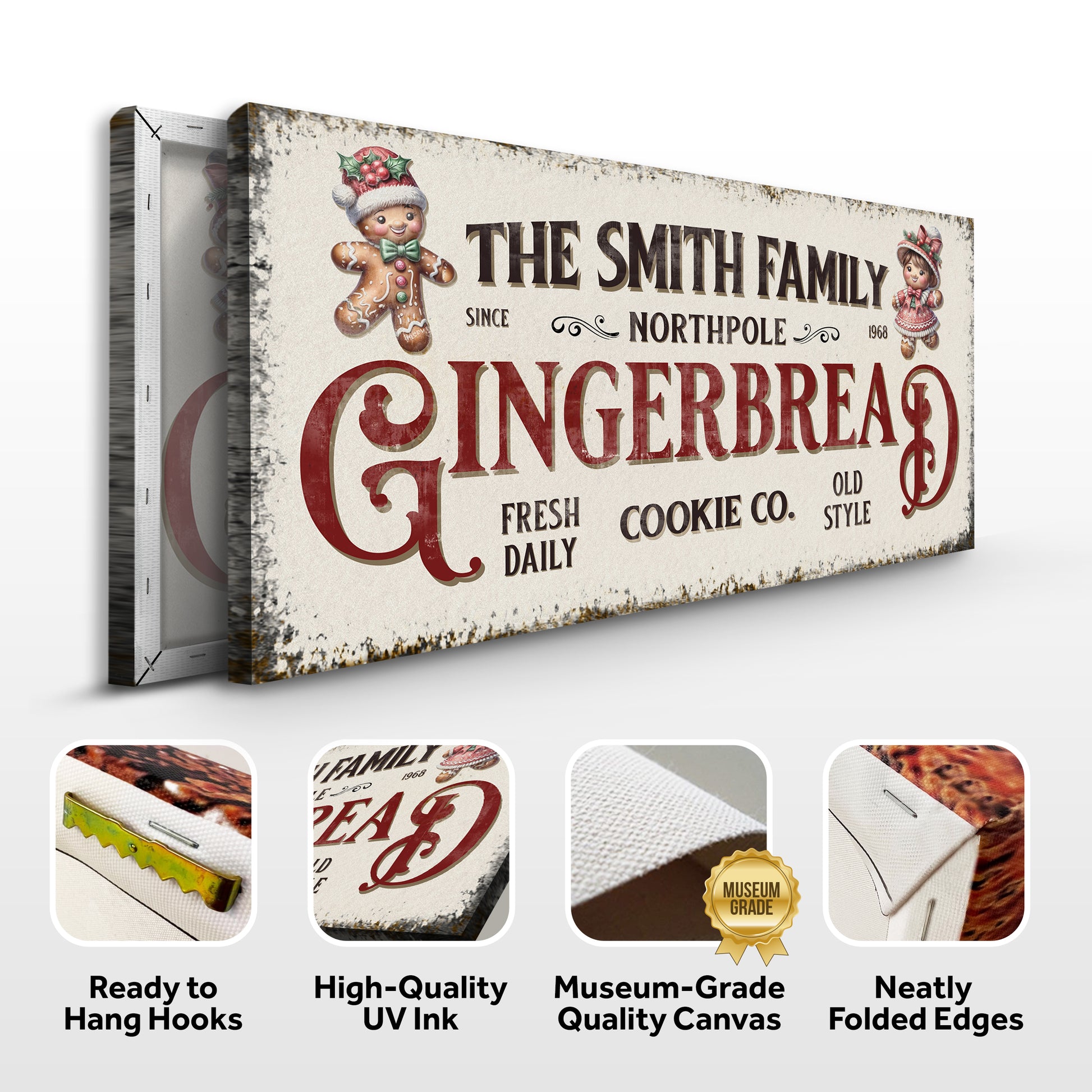 Family Gingerbread Bakery Christmas Sign - Image by Tailored Canvases