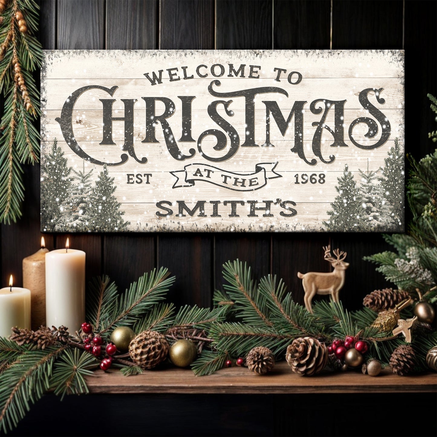 Family Welcome To Christmas Sign III