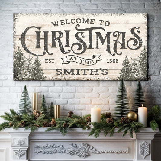 Family Welcome To Christmas Sign III - Image by Tailored Canvases