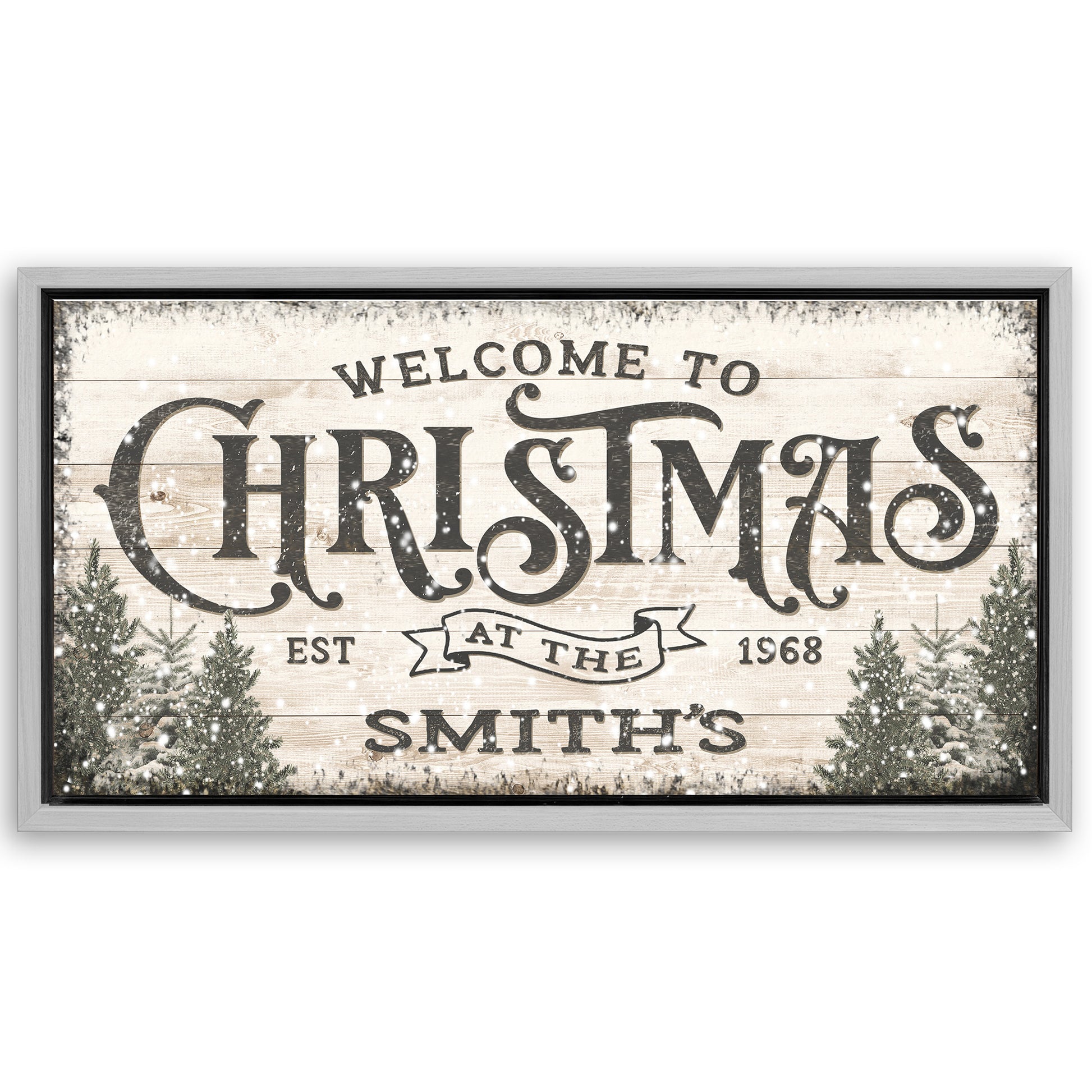 Save 33% When You Add A Frame To Your 20x10 Family Welcome To Christmas Sign III Canvas Now