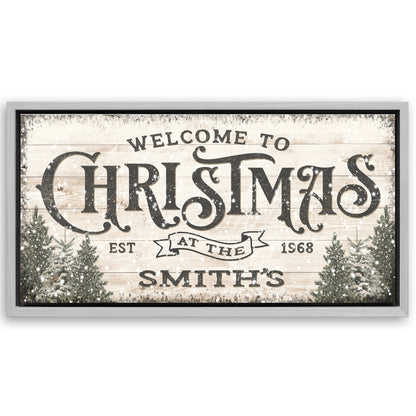 Save 33% When You Add A Frame To Your 48x24 Family Welcome To Christmas Sign III Canvas Now