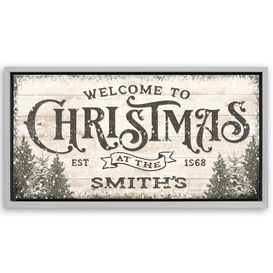 Save 33% When You Add A Frame To Your 48x24 Family Welcome To Christmas Sign III Canvas Now
