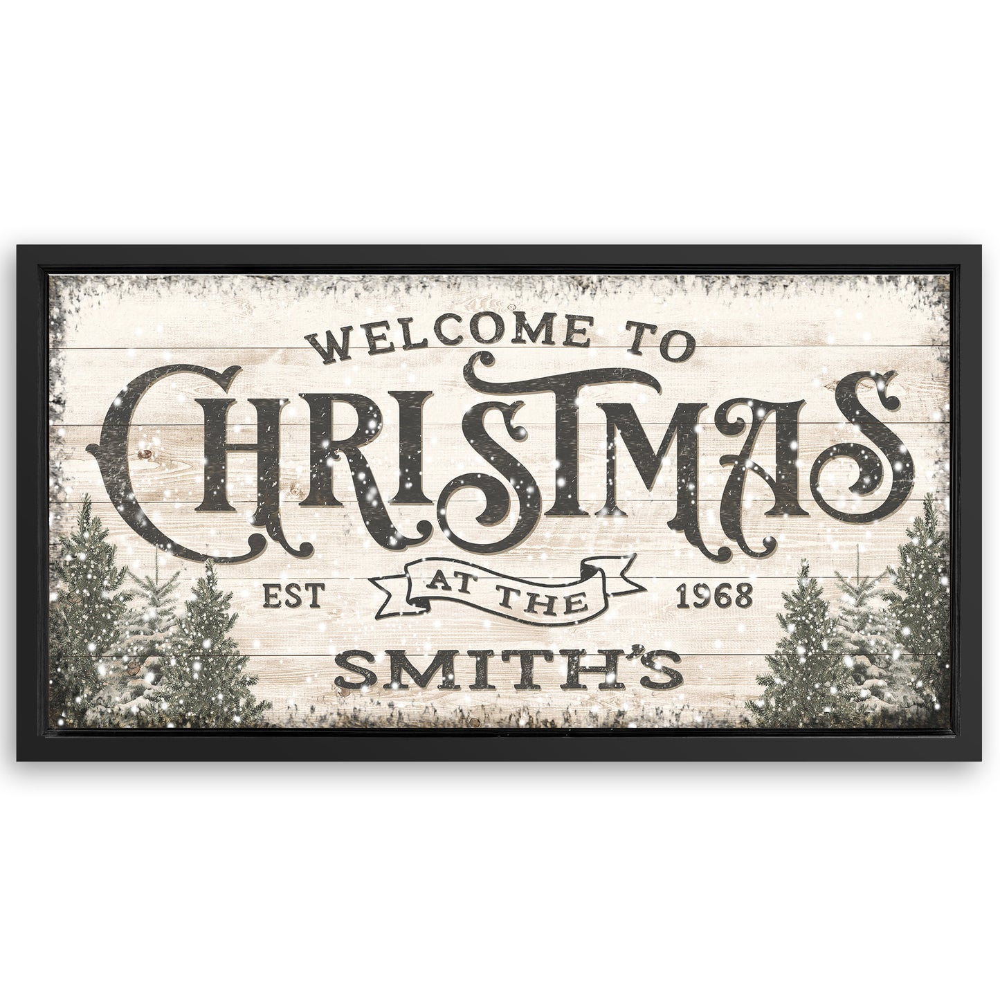 Save 33% When You Add A Frame To Your 20x10 Family Welcome To Christmas Sign III Canvas Now