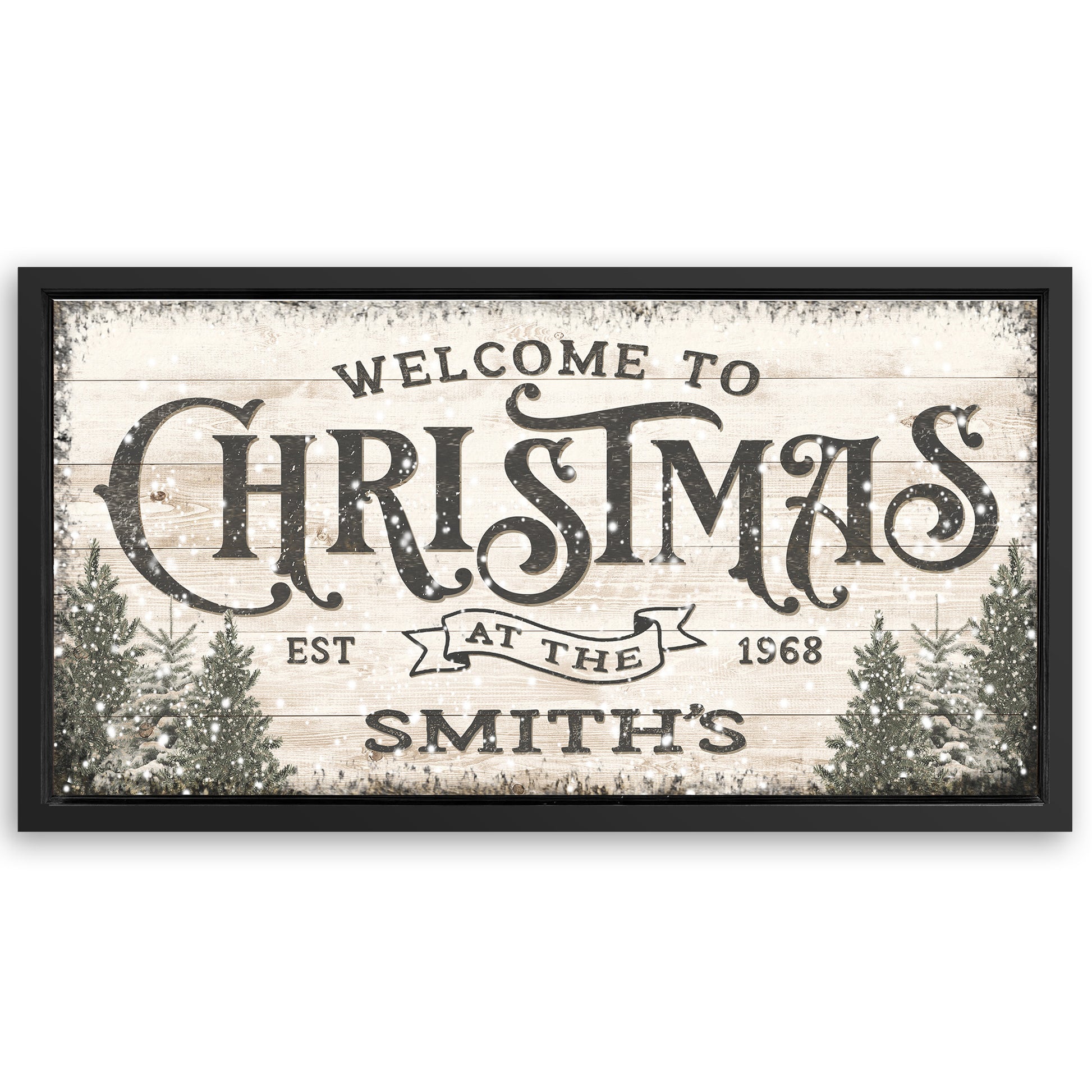 Save 33% When You Add A Frame To Your 48x24 Family Welcome To Christmas Sign III Canvas Now