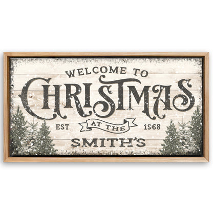 Save 33% When You Add A Frame To Your 48x24 Family Welcome To Christmas Sign III Canvas Now