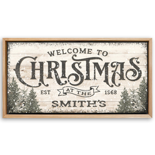 Save 33% When You Add A Frame To Your 48x24 Family Welcome To Christmas Sign III Canvas Now