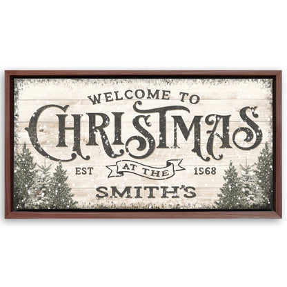 Save 33% When You Add A Frame To Your 48x24 Family Welcome To Christmas Sign III Canvas Now
