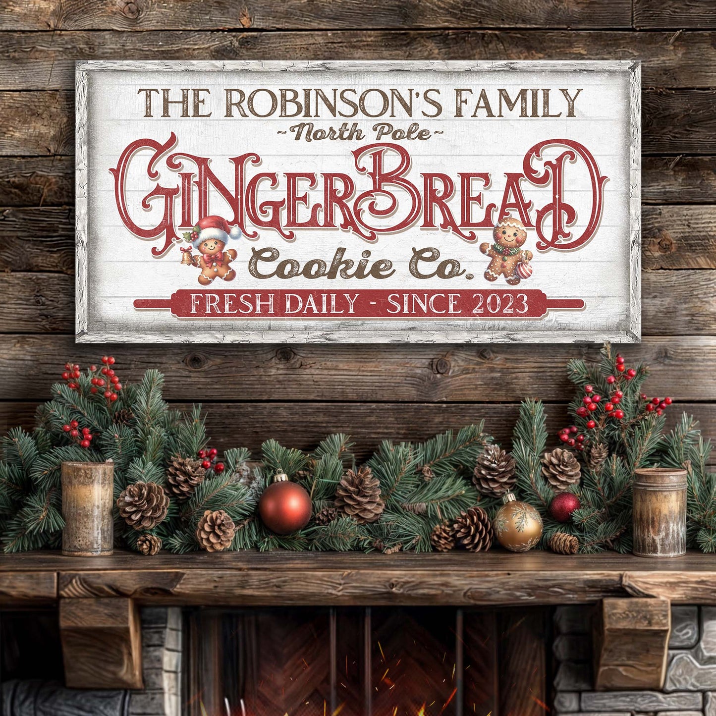 Family Gingerbread Bakery Christmas Sign IV