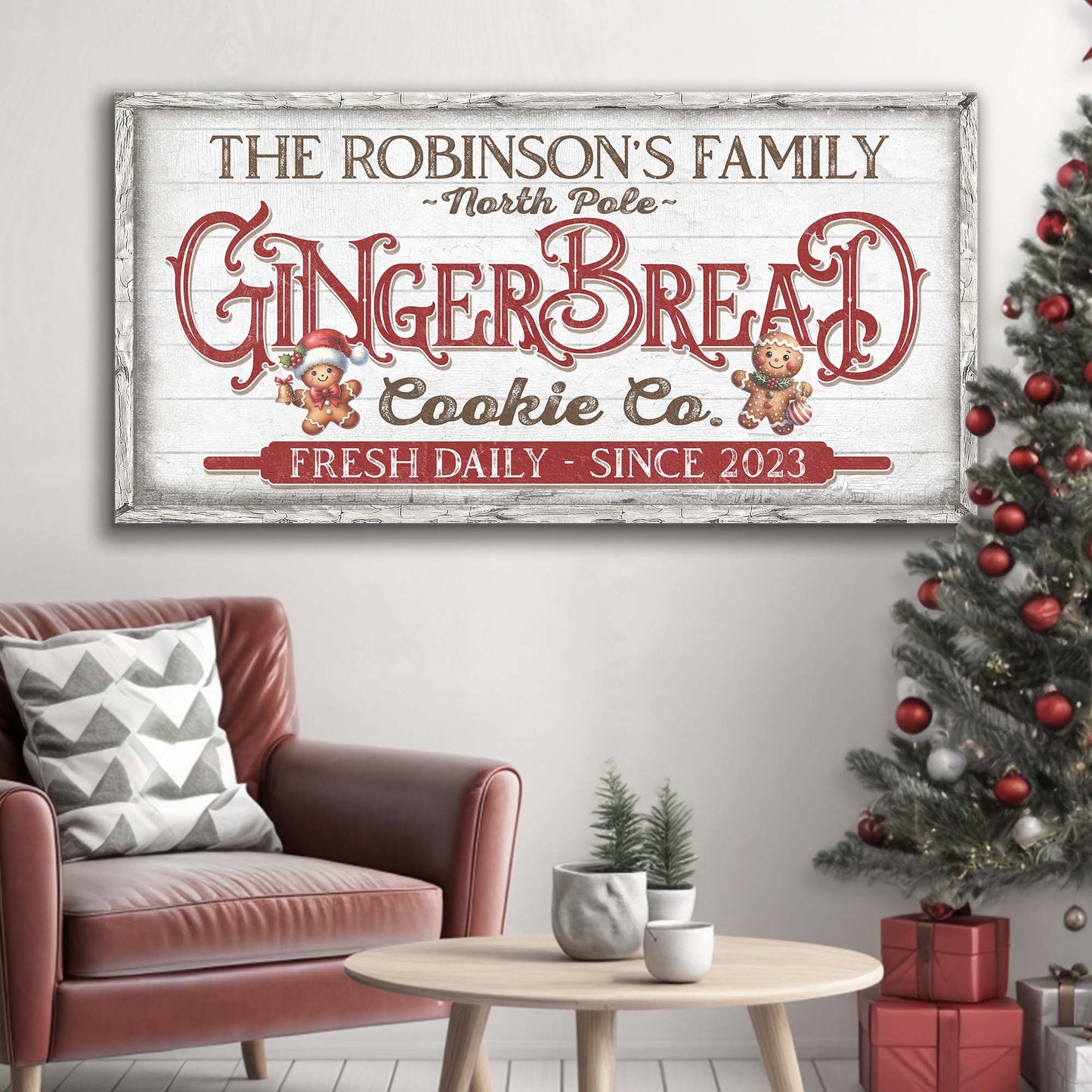 Family Gingerbread Bakery Christmas Sign IV