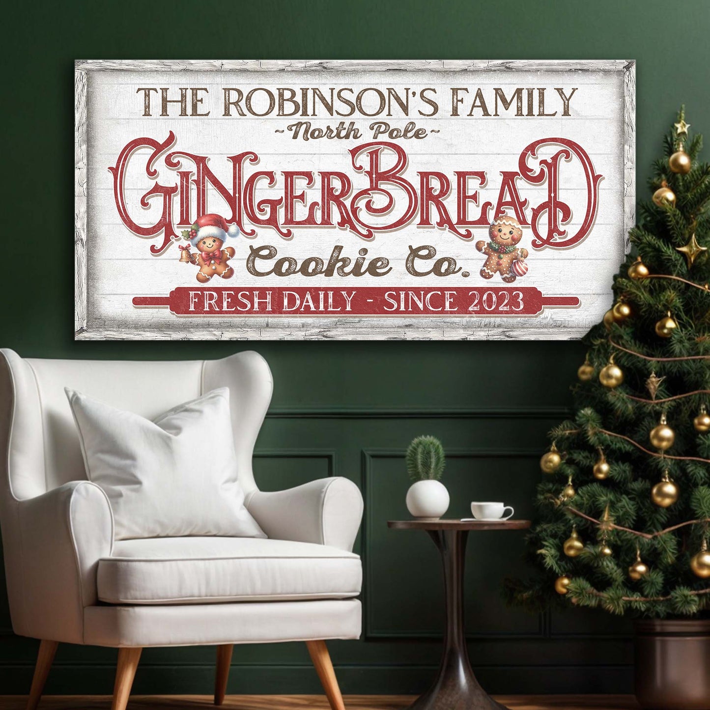 Family Gingerbread Bakery Christmas Sign IV