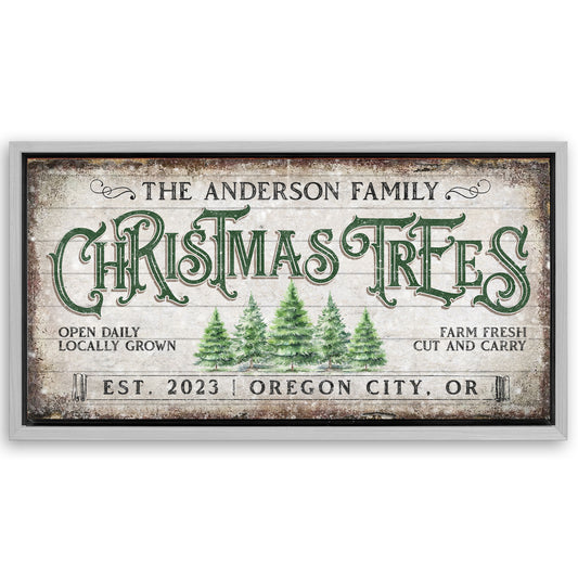 Save 33% When You Add A Frame To Your 60x30 Family Christmas Tree Farm Sign IV Canvas Now