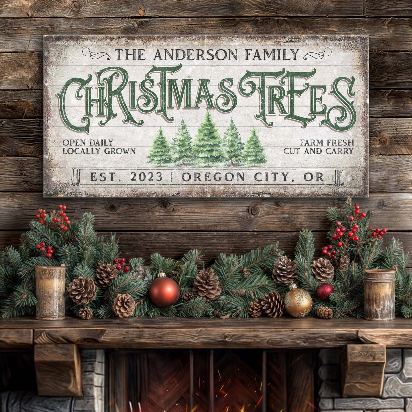 Family Christmas Tree Farm Sign IV