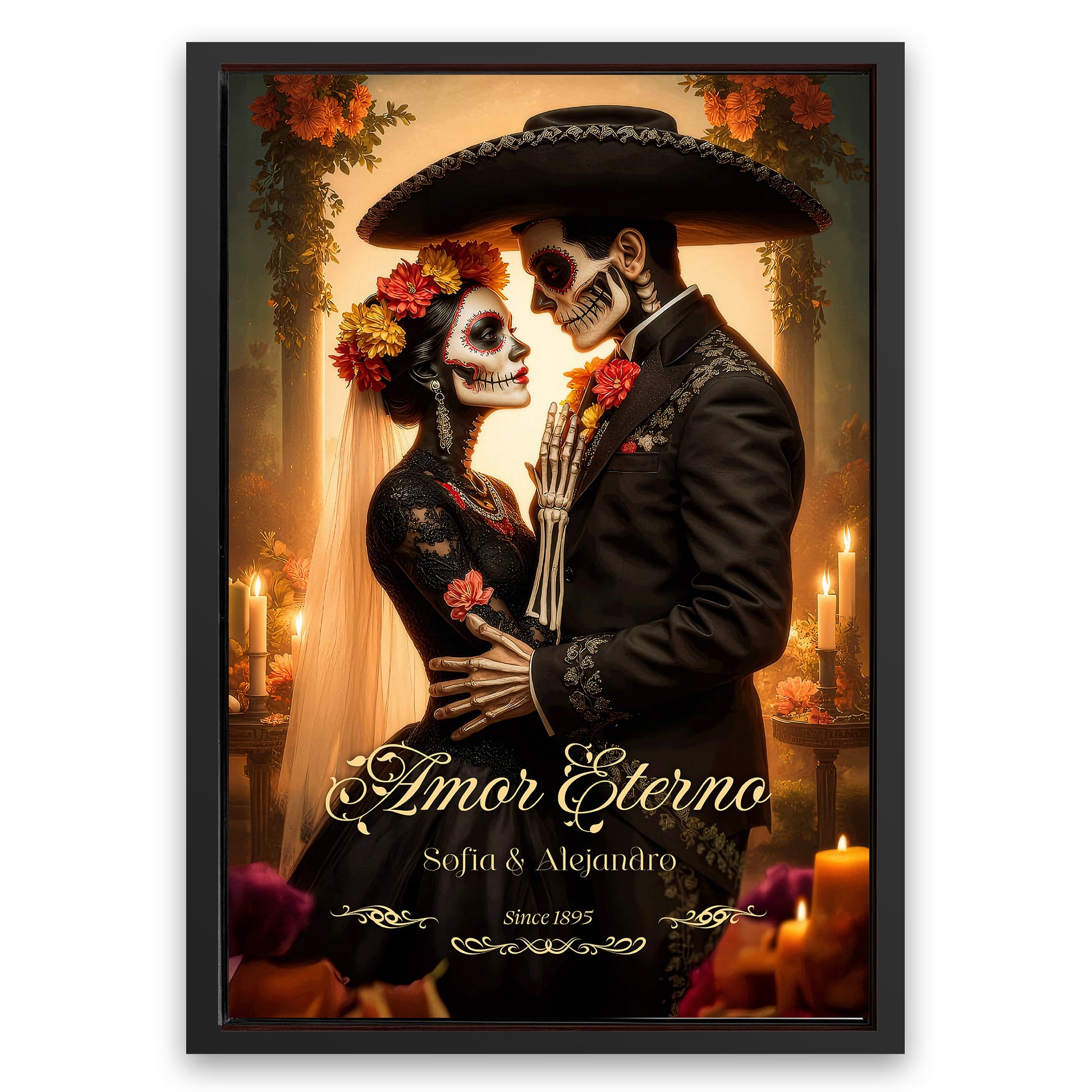 Save 33% When You Add A Frame To Your 48x32 Personalized Eternal Love Halloween Sign Canvas Now
