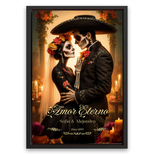 Save 33% When You Add A Frame To Your 48x32 Personalized Eternal Love Halloween Sign Canvas Now