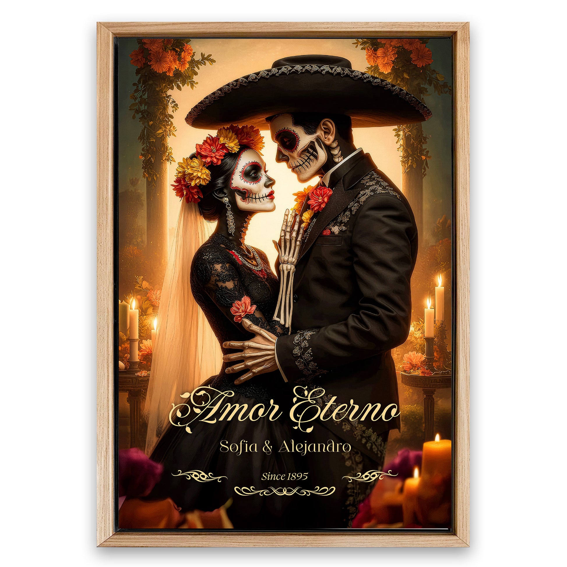 Save 33% When You Add A Frame To Your 48x32 Personalized Eternal Love Halloween Sign Canvas Now