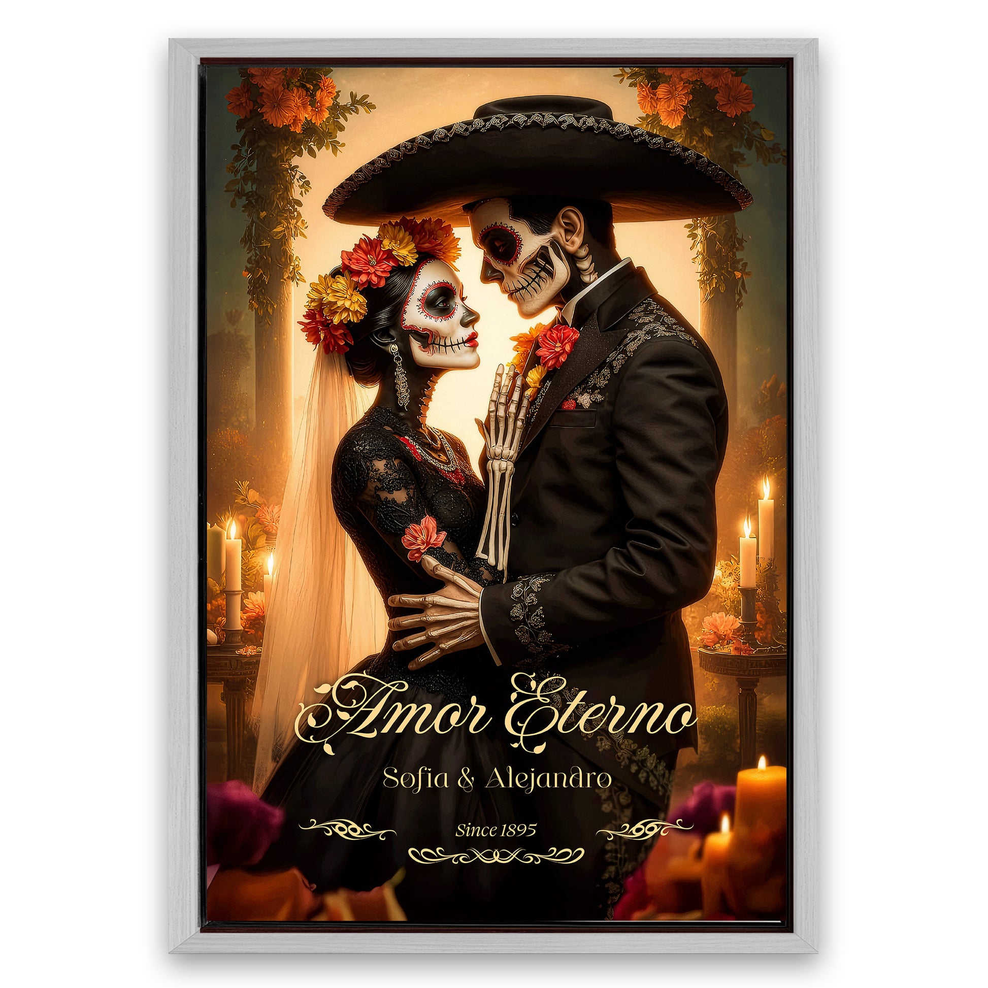 Save 33% When You Add A Frame To Your 48x32 Personalized Eternal Love Halloween Sign Canvas Now