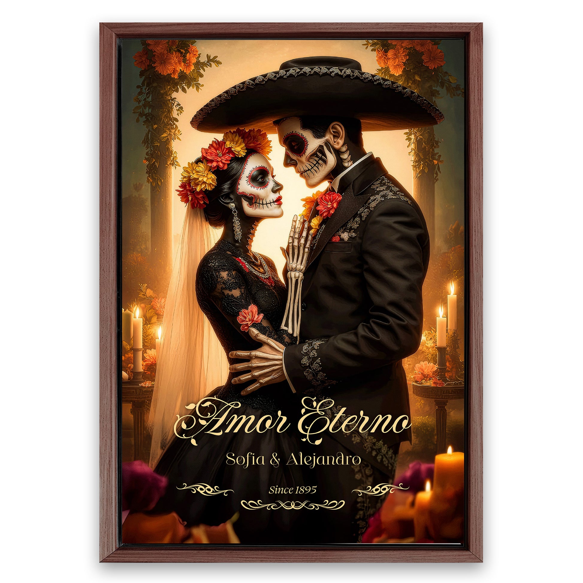 Save 33% When You Add A Frame To Your 48x32 Personalized Eternal Love Halloween Sign Canvas Now