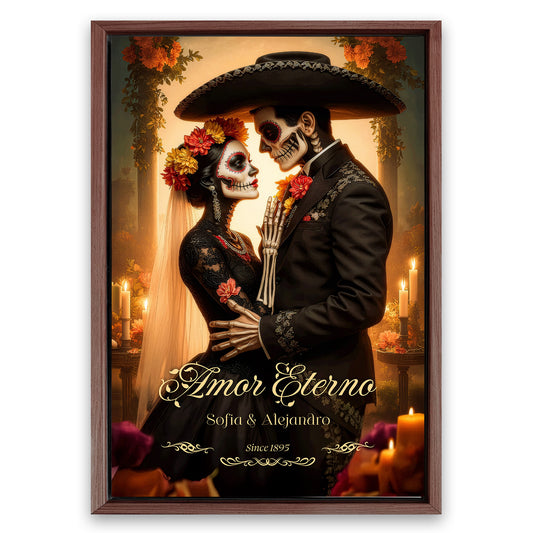 Save 33% When You Add A Frame To Your 48x32 Personalized Eternal Love Halloween Sign Canvas Now