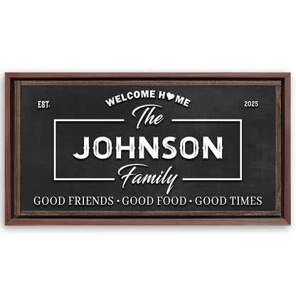 Save 33% When You Add A Frame To Your 48x24 Welcome Home Wall Sign Canvas Now