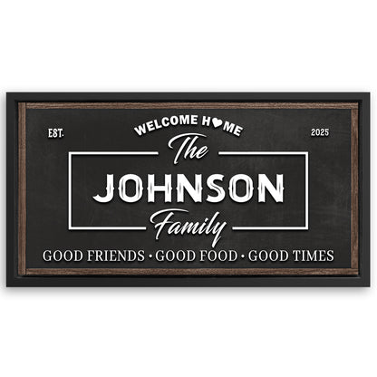 Save 33% When You Add A Frame To Your 48x24 Welcome Home Wall Sign Canvas Now