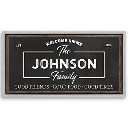 Save 33% When You Add A Frame To Your 48x24 Welcome Home Wall Sign Canvas Now