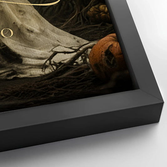 Save 33% When You Add A Frame To Your 36x24 Halloween Skeleton Bride and Groom Wall Sign Canvas Now