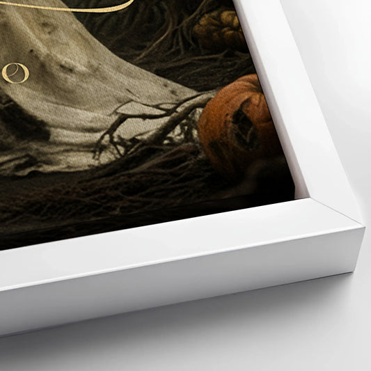 Save 33% When You Add A Frame To Your 36x24 Halloween Skeleton Bride and Groom Wall Sign Canvas Now