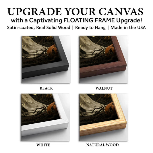 Save 33% When You Add A Frame To Your 36x24 Halloween Skeleton Bride and Groom Wall Sign Canvas Now