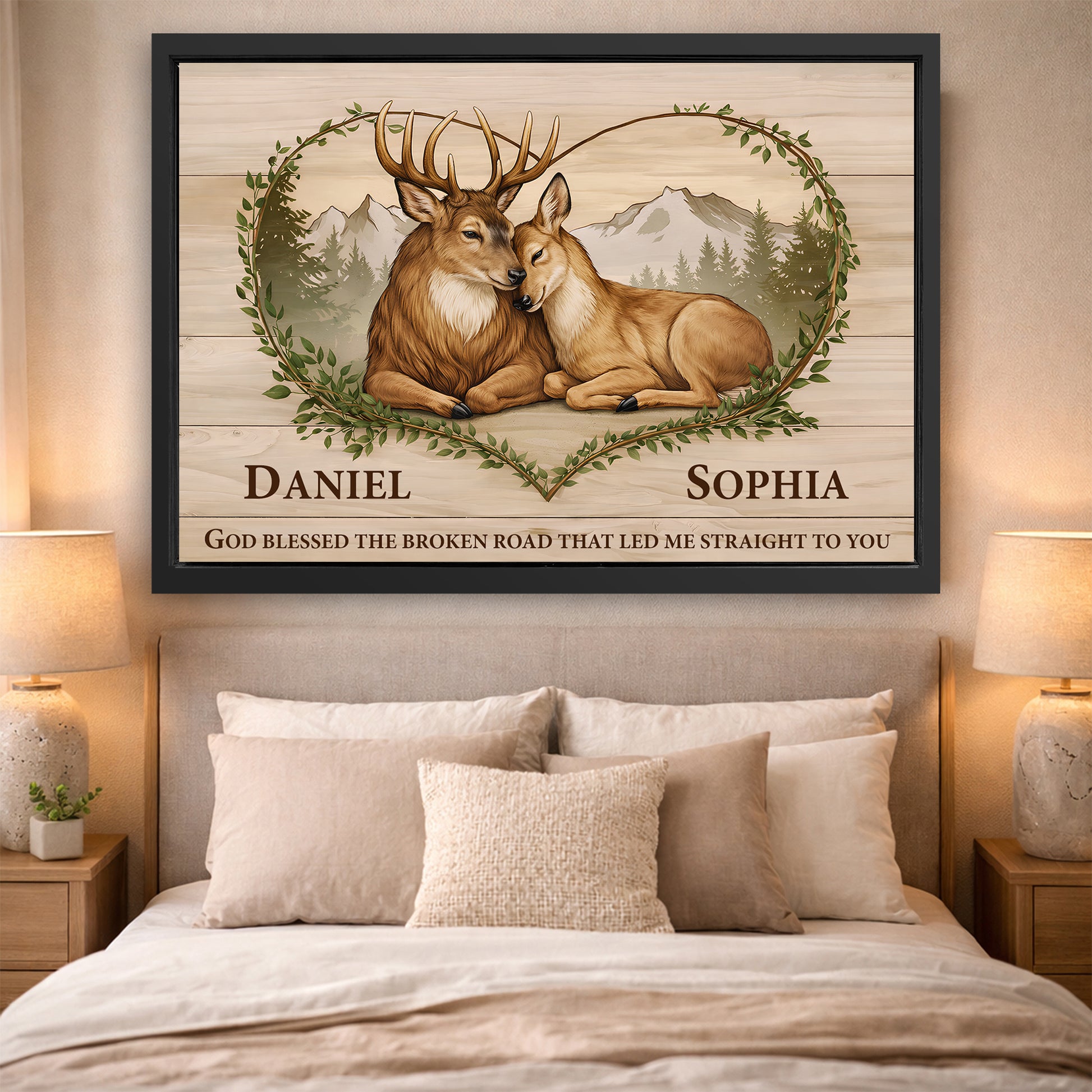 God Bless the Broken Road That Led Me to You Deer Sign
