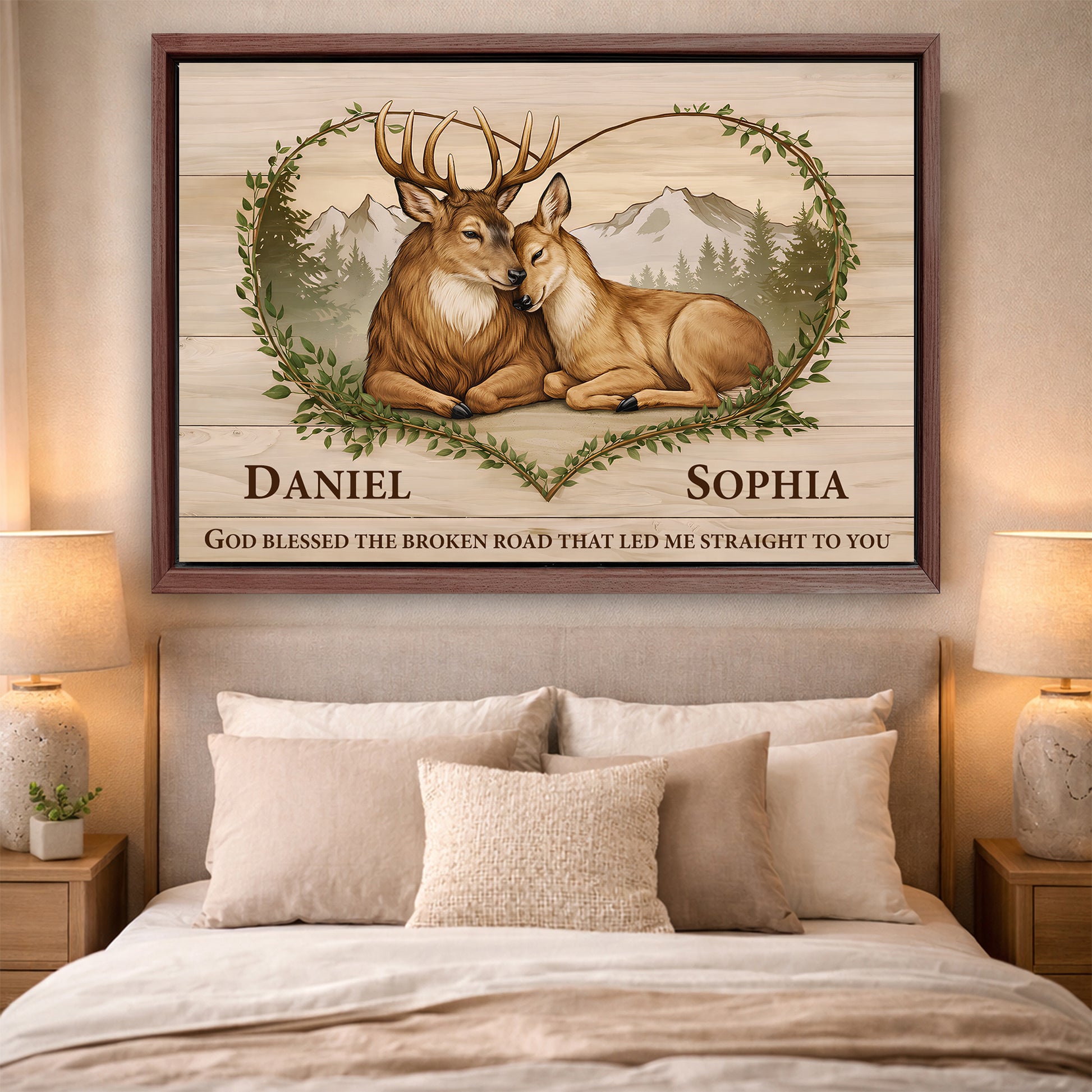 God Bless the Broken Road That Led Me to You Deer Sign