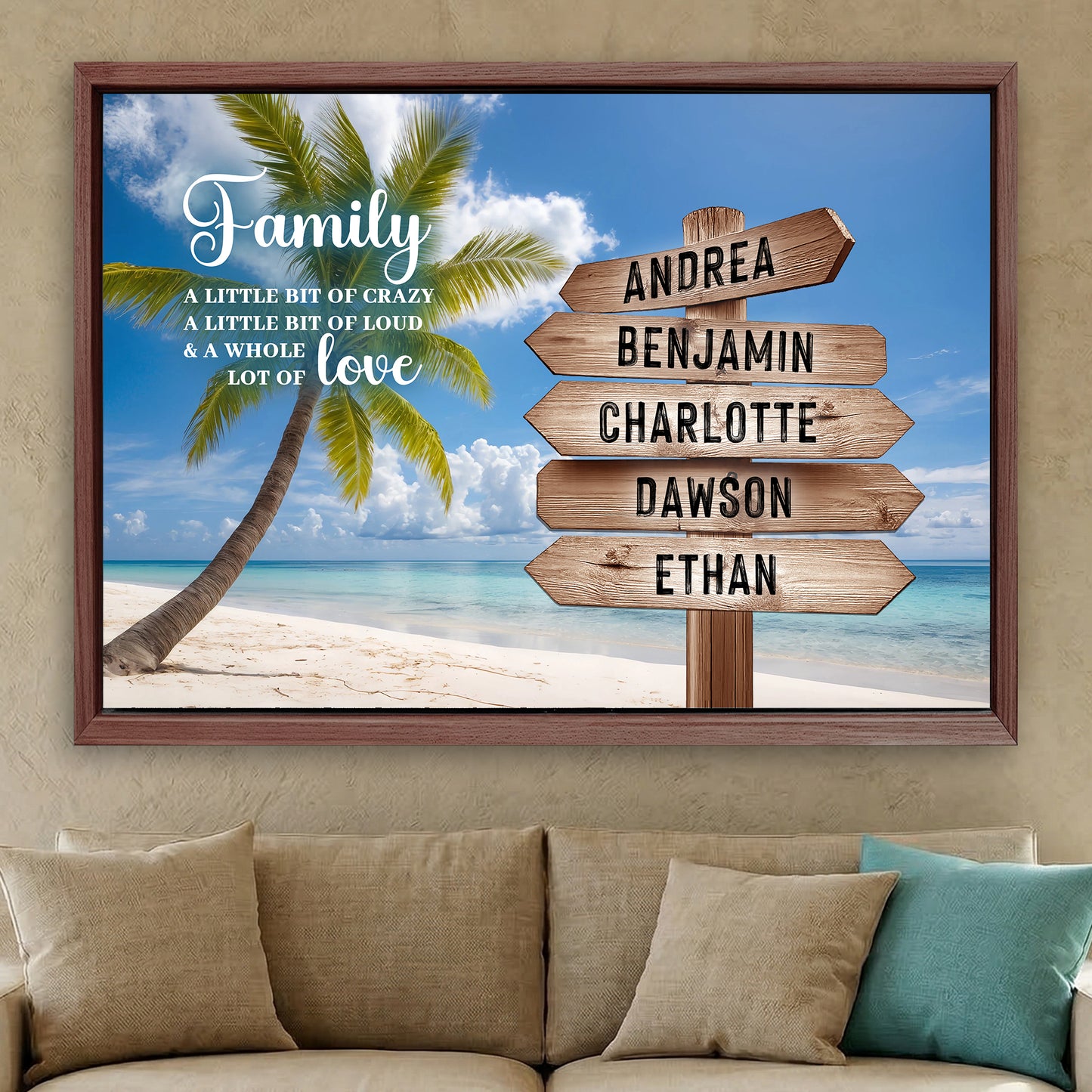 Family Whole Lot Of Love Tropical Ocean Wall Sign
