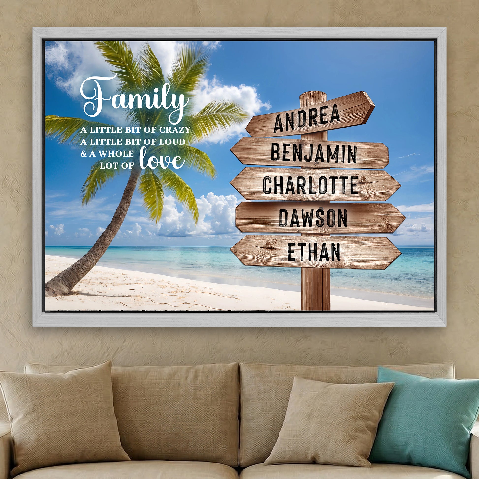 Family Whole Lot Of Love Tropical Ocean Wall Sign