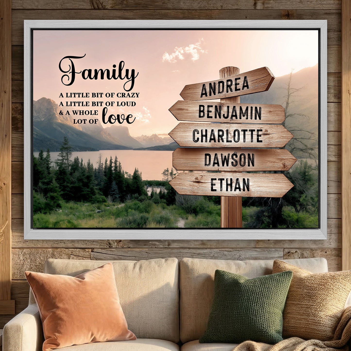 Family Whole Lot Of Love Mountain Wall Sign