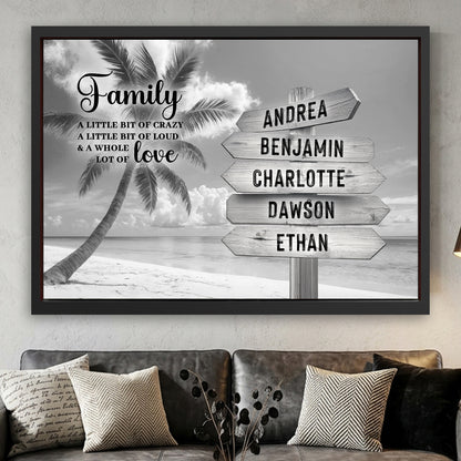 Family Whole Lot Of Love Grey Tropical Ocean Wall Sign