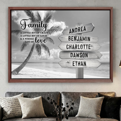 Family Whole Lot Of Love Grey Tropical Ocean Wall Sign