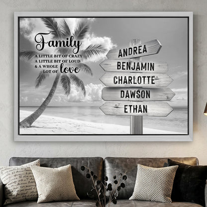 Family Whole Lot Of Love Grey Tropical Ocean Wall Sign